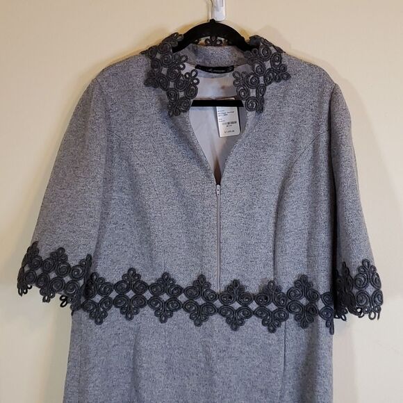NWT Vintage Women's Peggy Jennings Gray Custom Evening coat size Medium - Picture 4 of 16